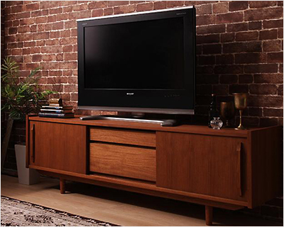 高級チーク材使用!北欧アンティーク調デザイン家具【AML】テレビ台(W150)